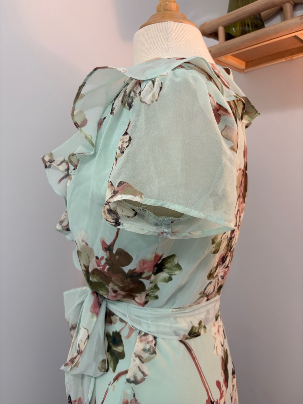 Mint Floral Ruffled Dress - Picture 6 of 14